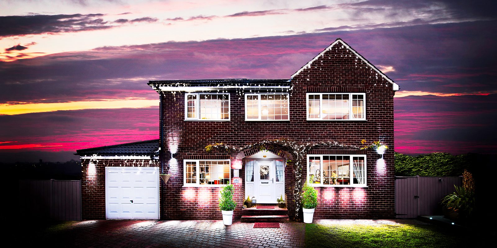 Detached house Detached house photographed at Christmas